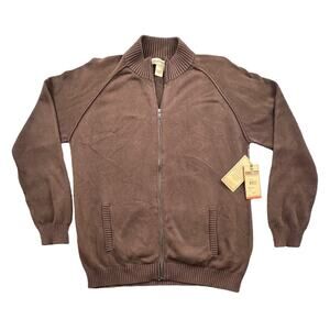 RuffHewn Men's Winter Brown Full Zip Sweater Size Medium New